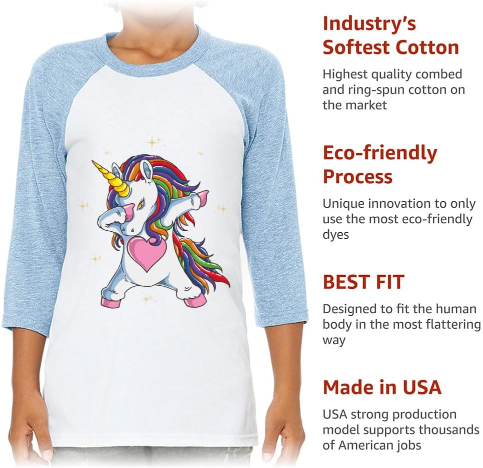 Dabbing Unicorn Kids' Baseball T-Shirt - Best Unicorn Presents - Unicorn Presents for Kids