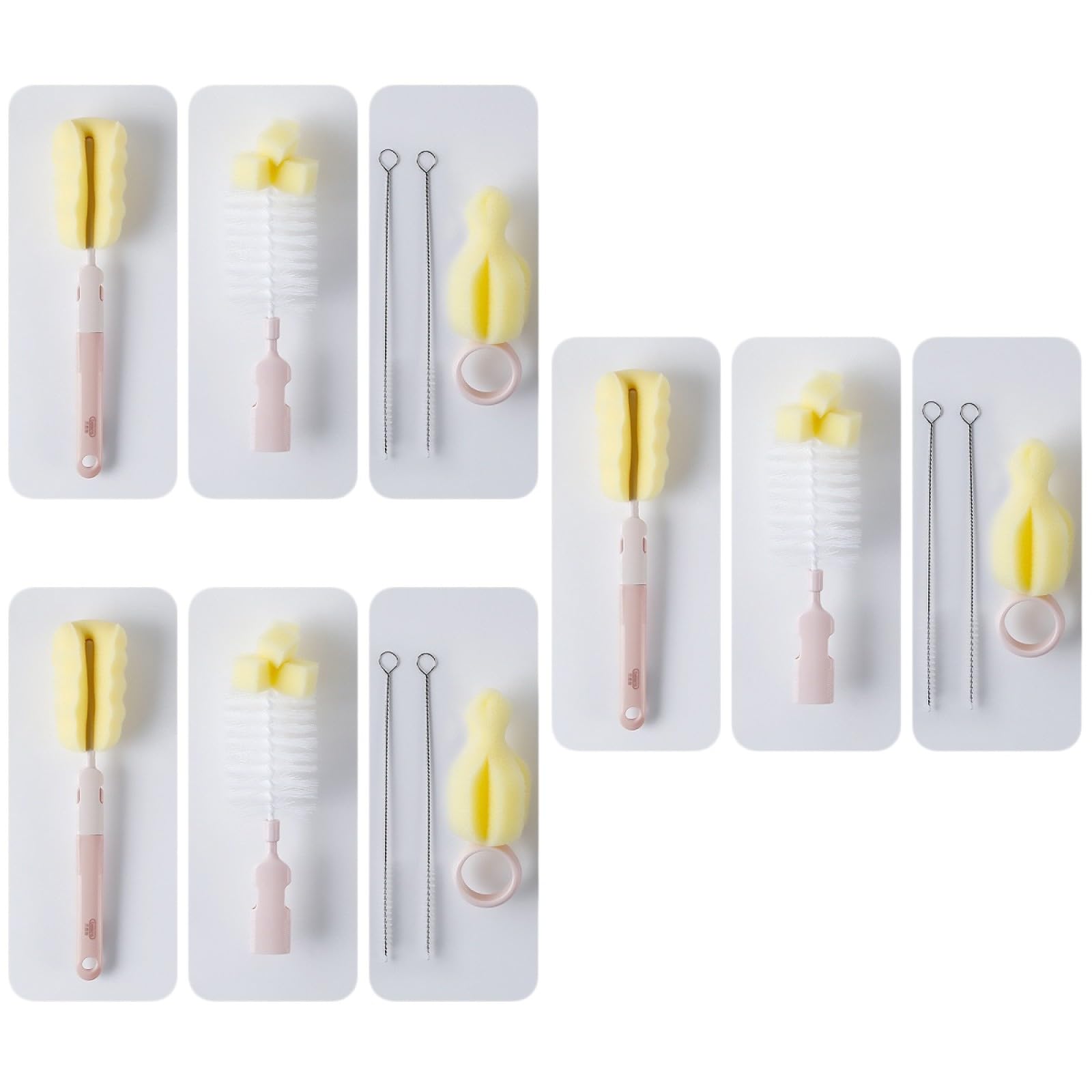 3 Set Spazzole per Bottiglie Scovolino per Pannolini Completa per Bottiglie Ppsu e Design Ergonomico e Resistente per Uso