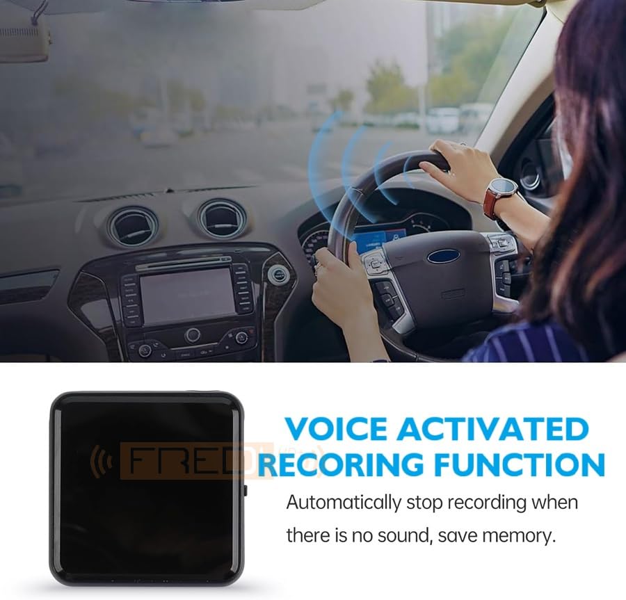 Image of FREDI HD PLUS Mini Digital Audio Recorder with 16GB Inbuilt Storage | Locket Style Portable Voice Recorder | USB Plug and Play File Transfer | Rechargeable Standalone Audio Recording Device
