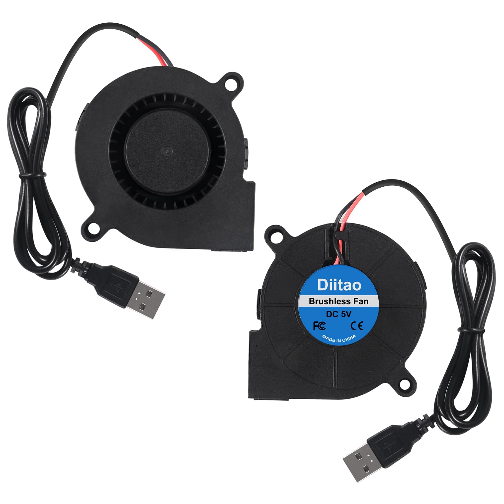 4 PZ 5015 Ventole di Raffreddamento USB Ventilatore Stampante 3D DC 5V Ventole Ventilatore Turbina Turbo Cuscinetto Idraulico Brushless Raffreddamento 50x50x15mm (DC 5V-USB)