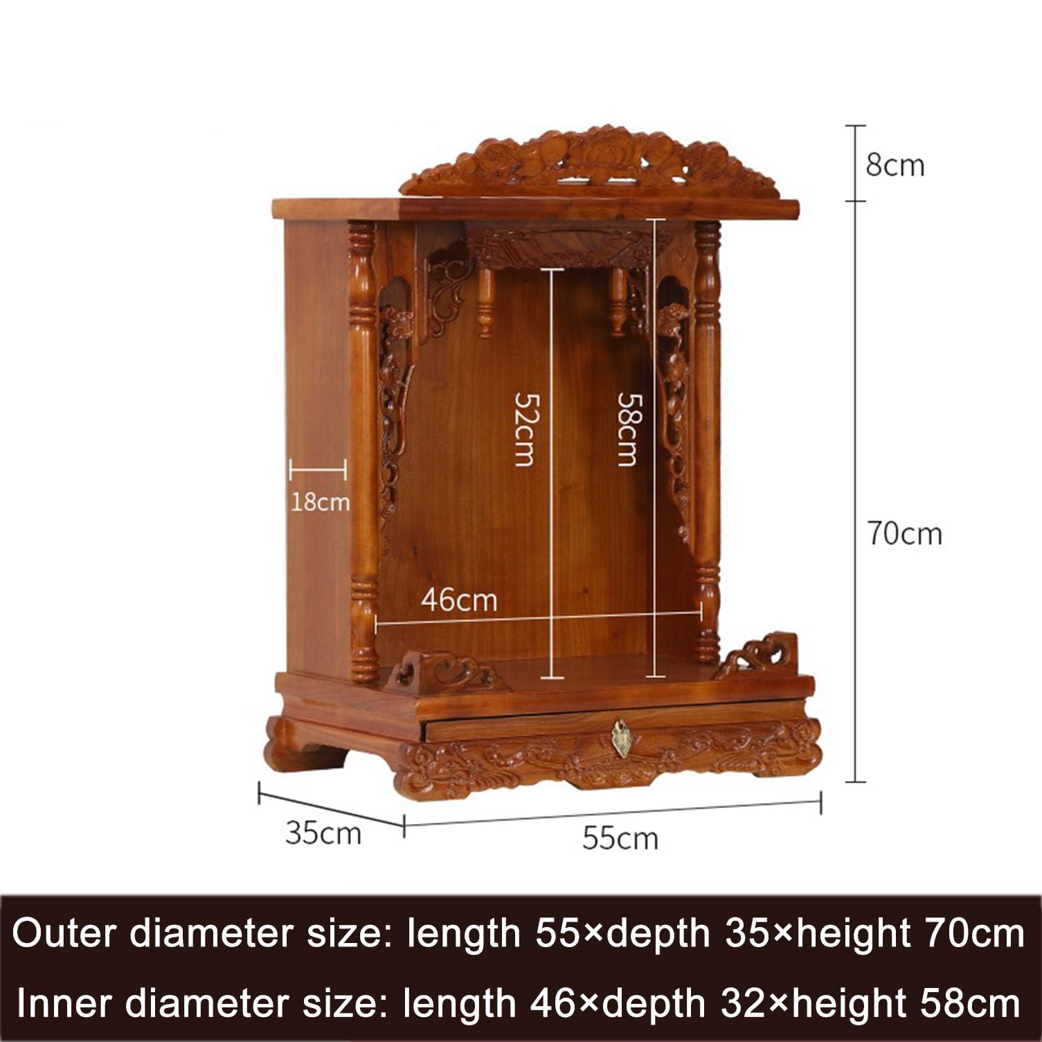 Altar budista para colgar en la pared, estante de madera Pooja Mandir para el hogar, mesa de meditación de oración sintoísta, altar ancestral para exhibición de estatuas de Buda