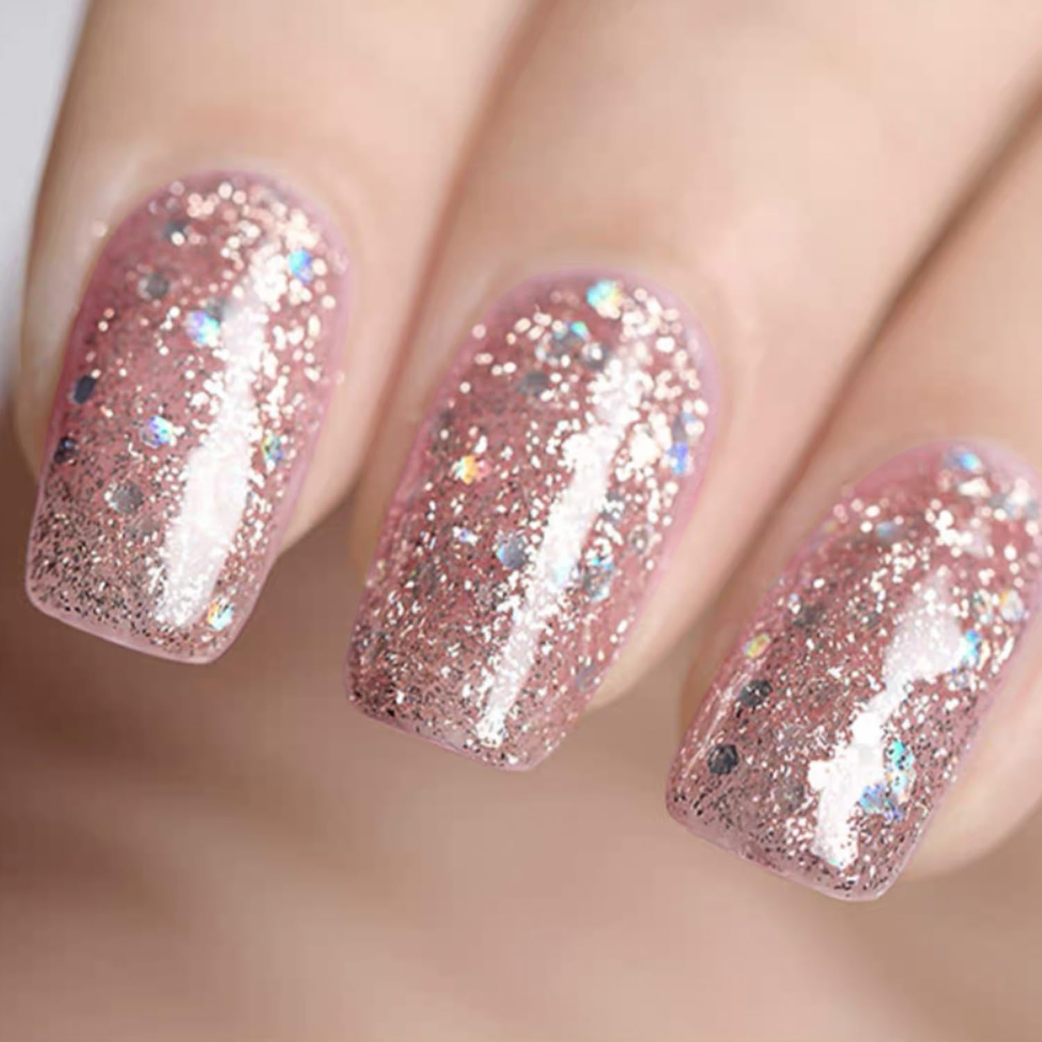 Vishine Gelpolish Professional Manicure Salon UV LED Soak Off Gel Nail Polish Varnish Color Glitter Pink(1353)