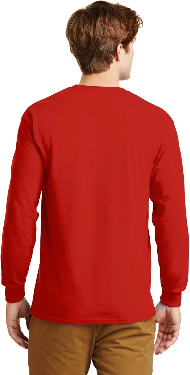 Gildan Ultra Cotton 6 oz. Long-Sleeve T-Shirt, 2XL, RED