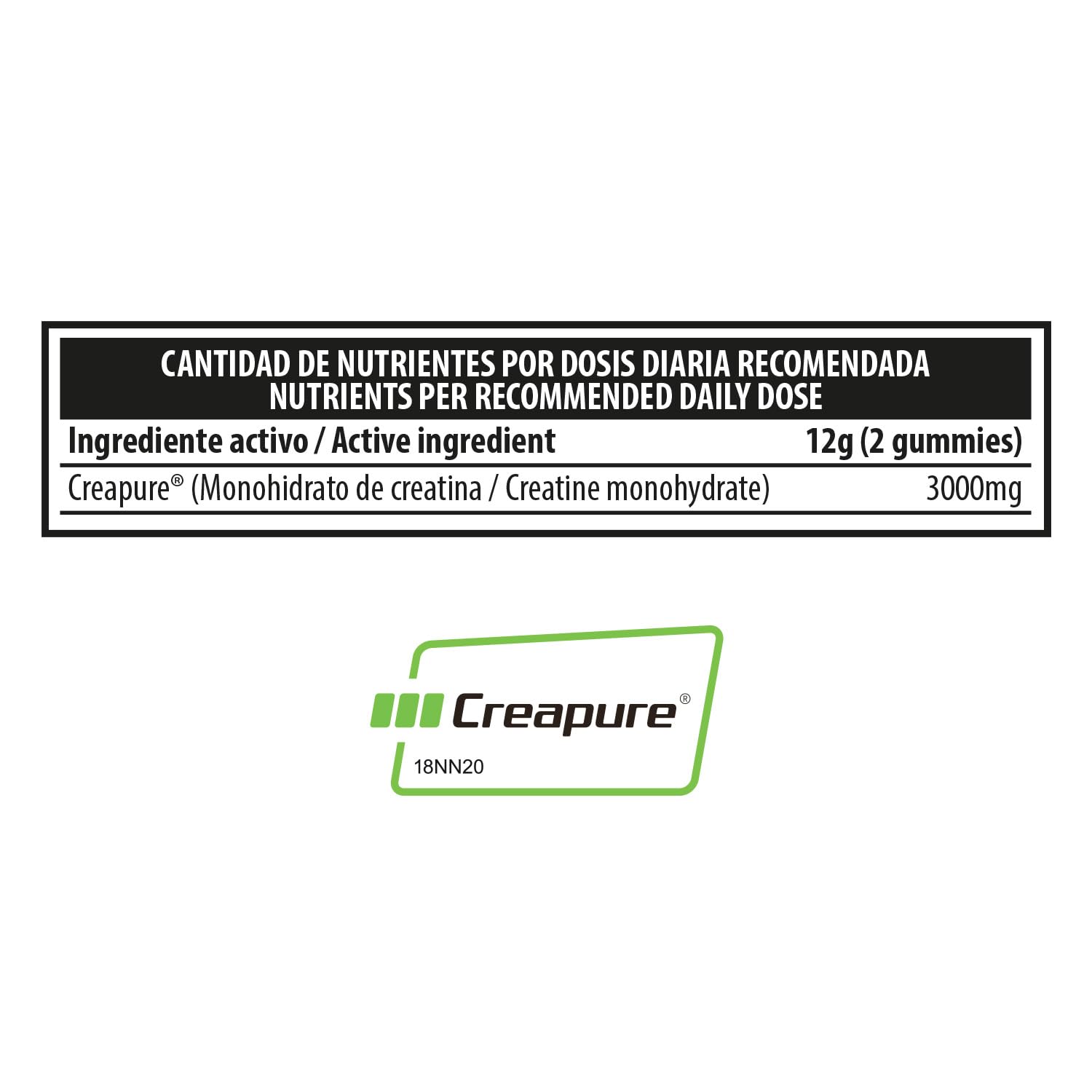 BIG - Gominolas de Creatina Monohidrato Creapure Sabor a Frambuesa Acida, 90 Gummies para Entrenamiento de Fuerza y Masa Muscular, Textura Suave, Megadosis 4.5g por toma (45 tomas)