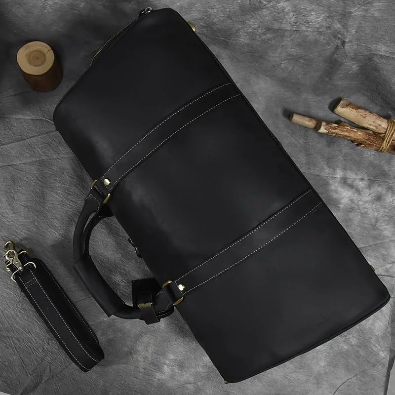 Leather Men's Travel Bag Vintage Large Capacity Women Luggage Duffel Bags Male Weekend Handbag3