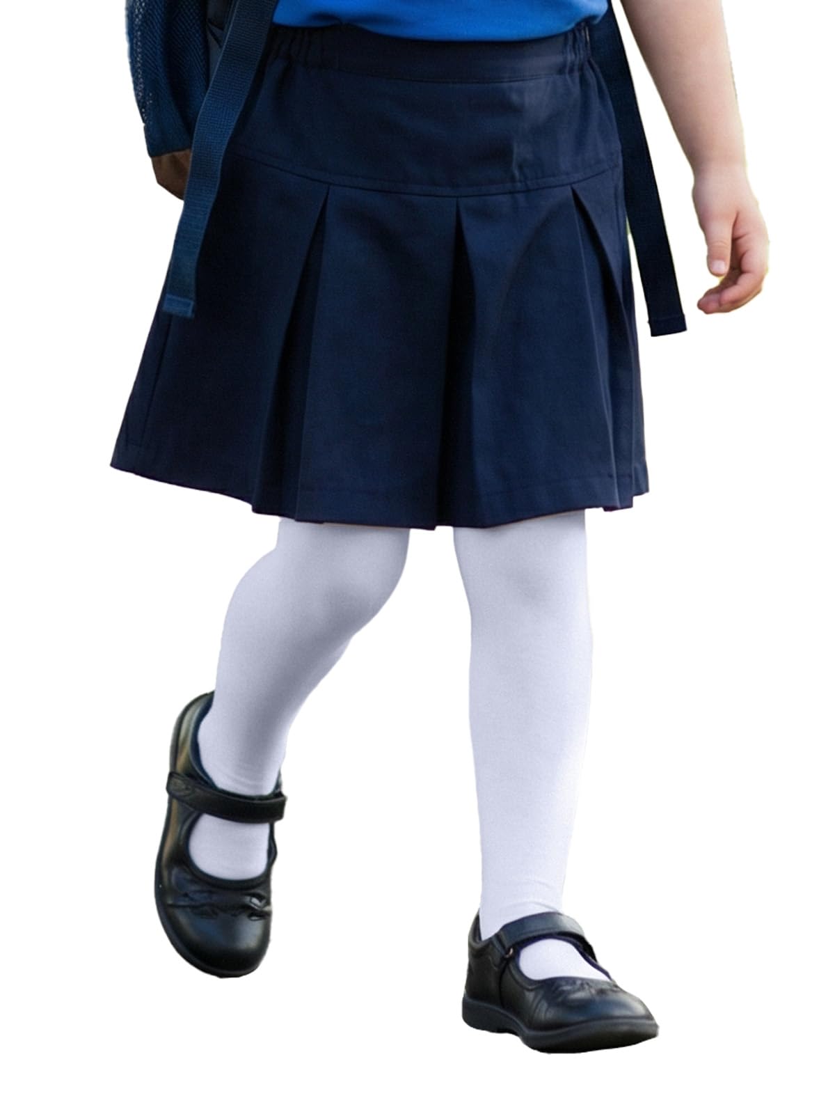COTTON DAY Kids Girls School Dress Cotton Tights Black White Navy Burgundy