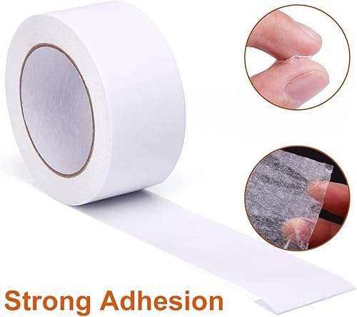 Miniatura 4 de Cinta adhesiva transparente de doble cara, 2 pulgadas por 30 yardas (1 rollo), cinta adhesiva permanente de doble cara de alta adherencia para