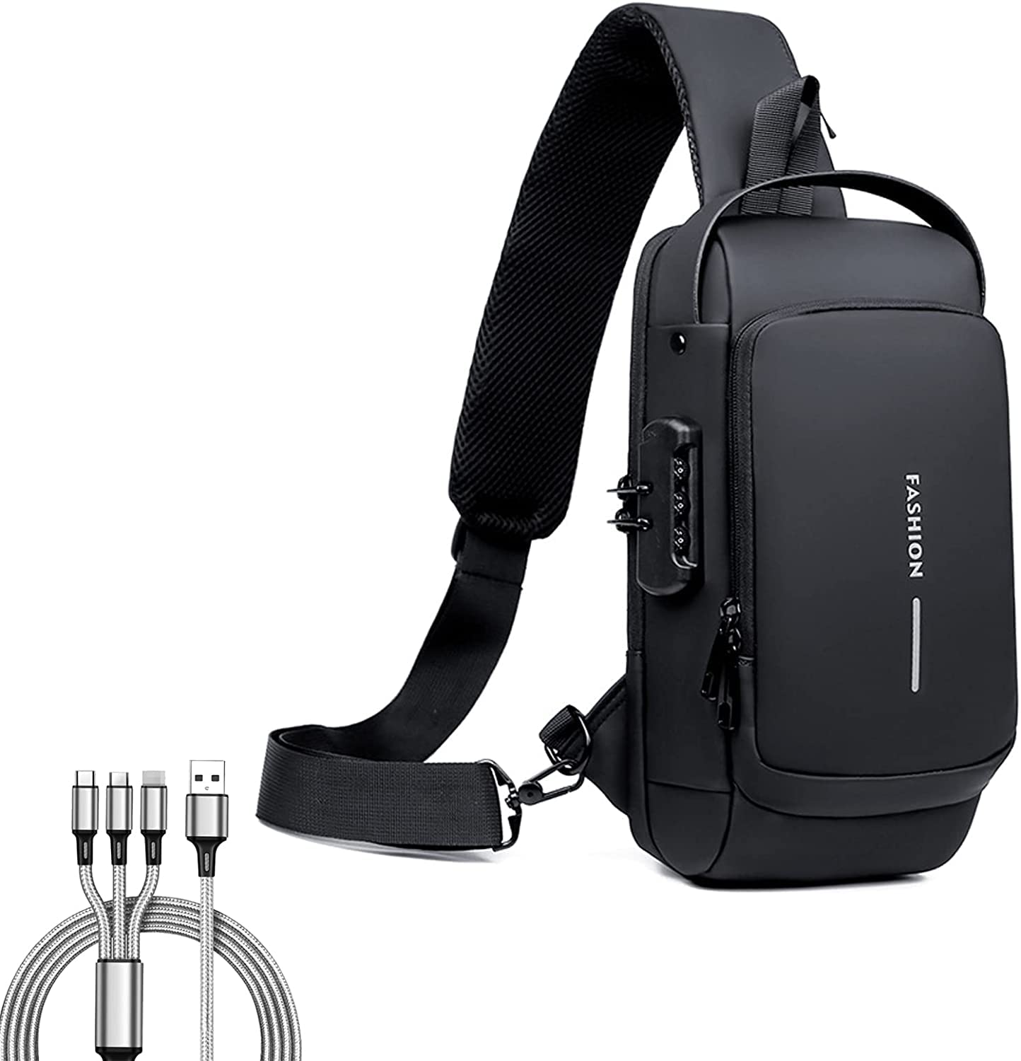 Bolso antirrobo de la Honda, Mochila de Hombro antirrobo de la Honda del Deporte de la Carga del USB, Bolsos Cruzados Impermeables (Color : Black Brown)
