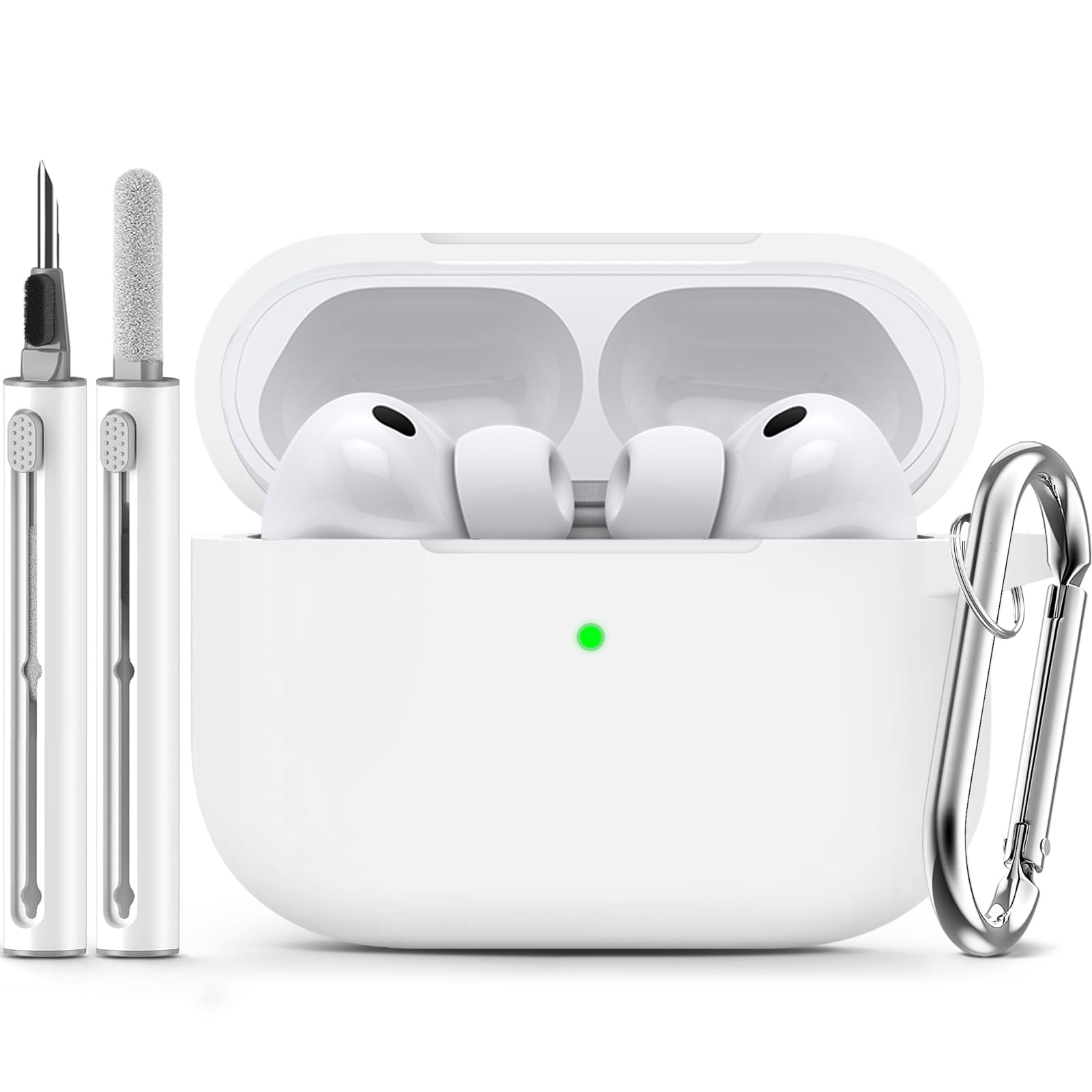 Inesore Compatible with AirPods Pro 3 Case with Cleaning Kit, Silicone Protective Case Cover for Apple Air Pods Pro 3rd (2025), Unisex Design - Black — view 60