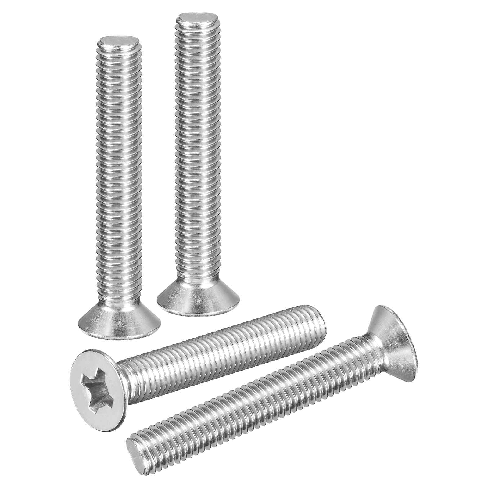 DTGN M10-1.5x75 Flat Head Countersunk Machine Screws - 4pcs - Good for Furniture and Machinery - 304 Stainless Steel Phillips Machine Screws Bolts - Silver โ image 1