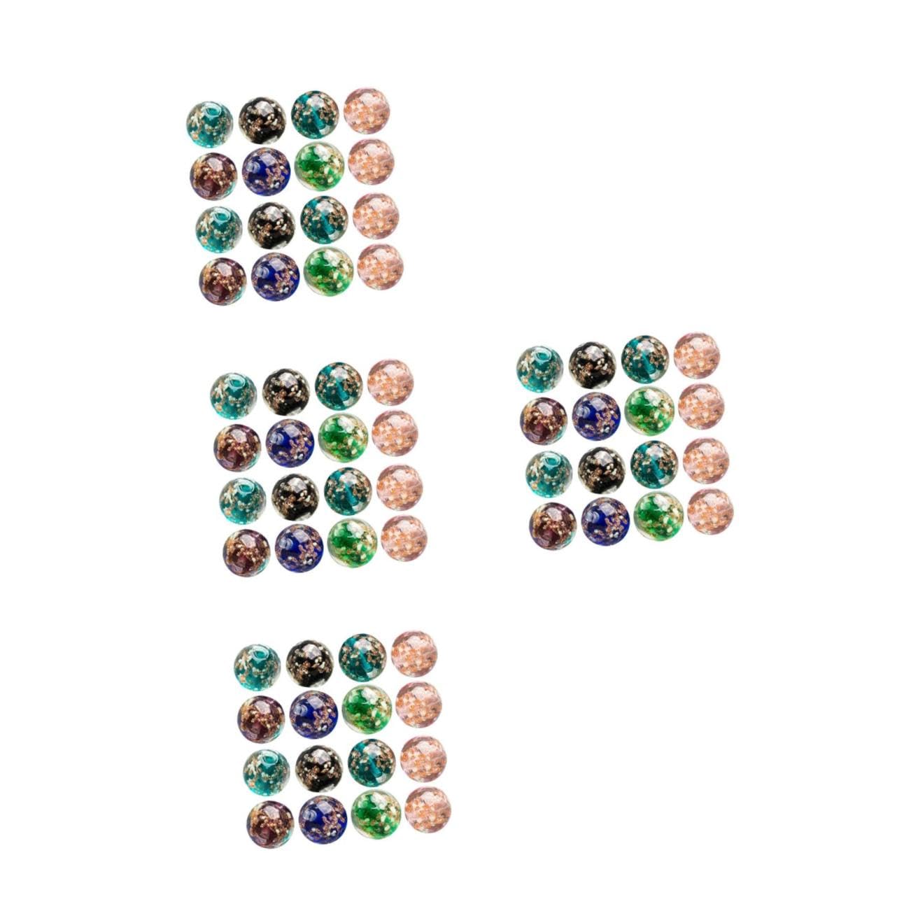 DOITOOL 4 Set Perline in Vetro Perline Rotonde Distanziali Con Liscio Per Braccialetti Fai Da Te E Creazioni Artigianali 40 Pezzi * 4