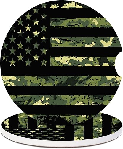 Miniatura 17 de Posavasos para automóvil, diseño de bosque de fantasía, luna llena, paquete de 2 para portavasos absorbentes, inserto antideslizante universal de