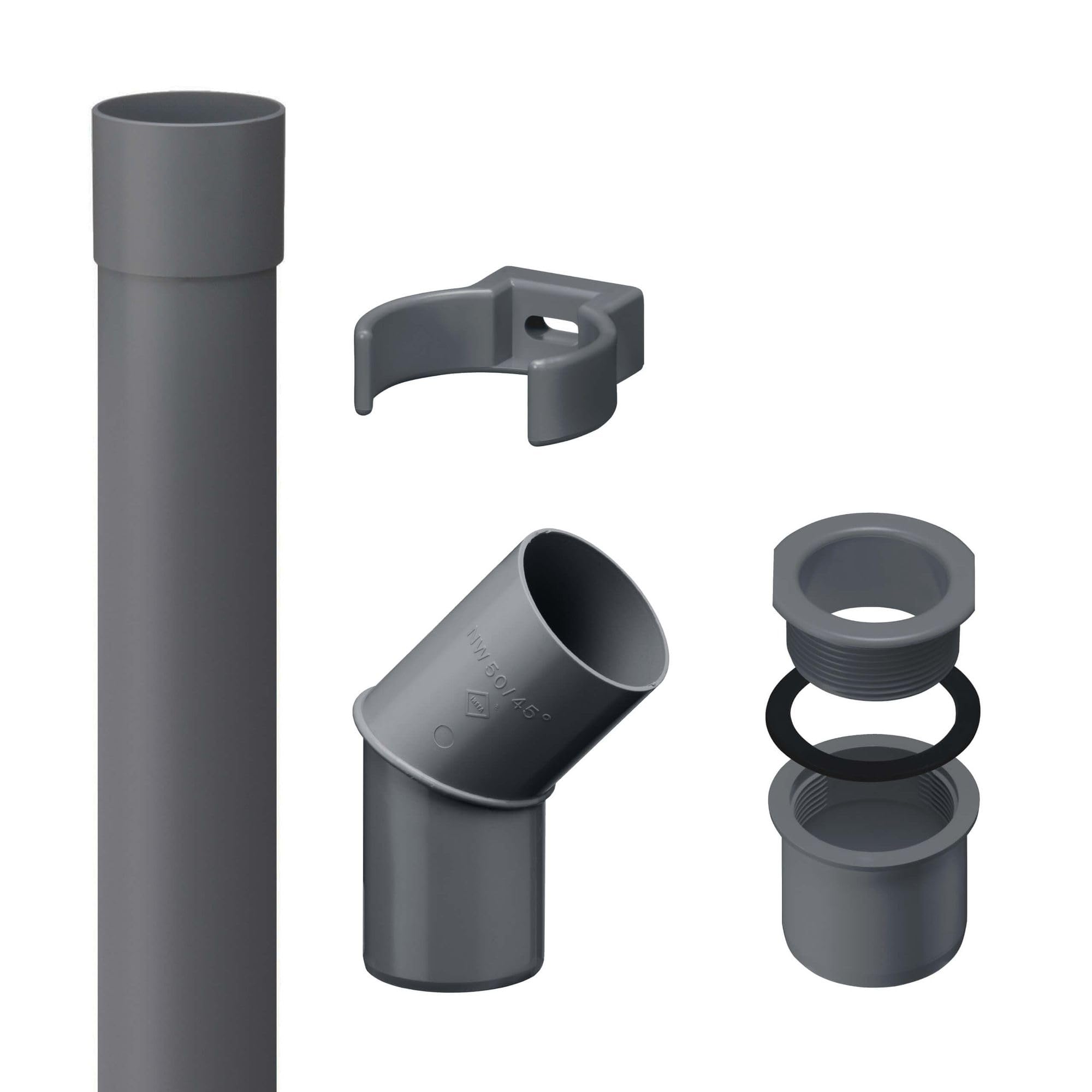 INEFA Fallrohr Set DN50 (50mm) in Anthrazit