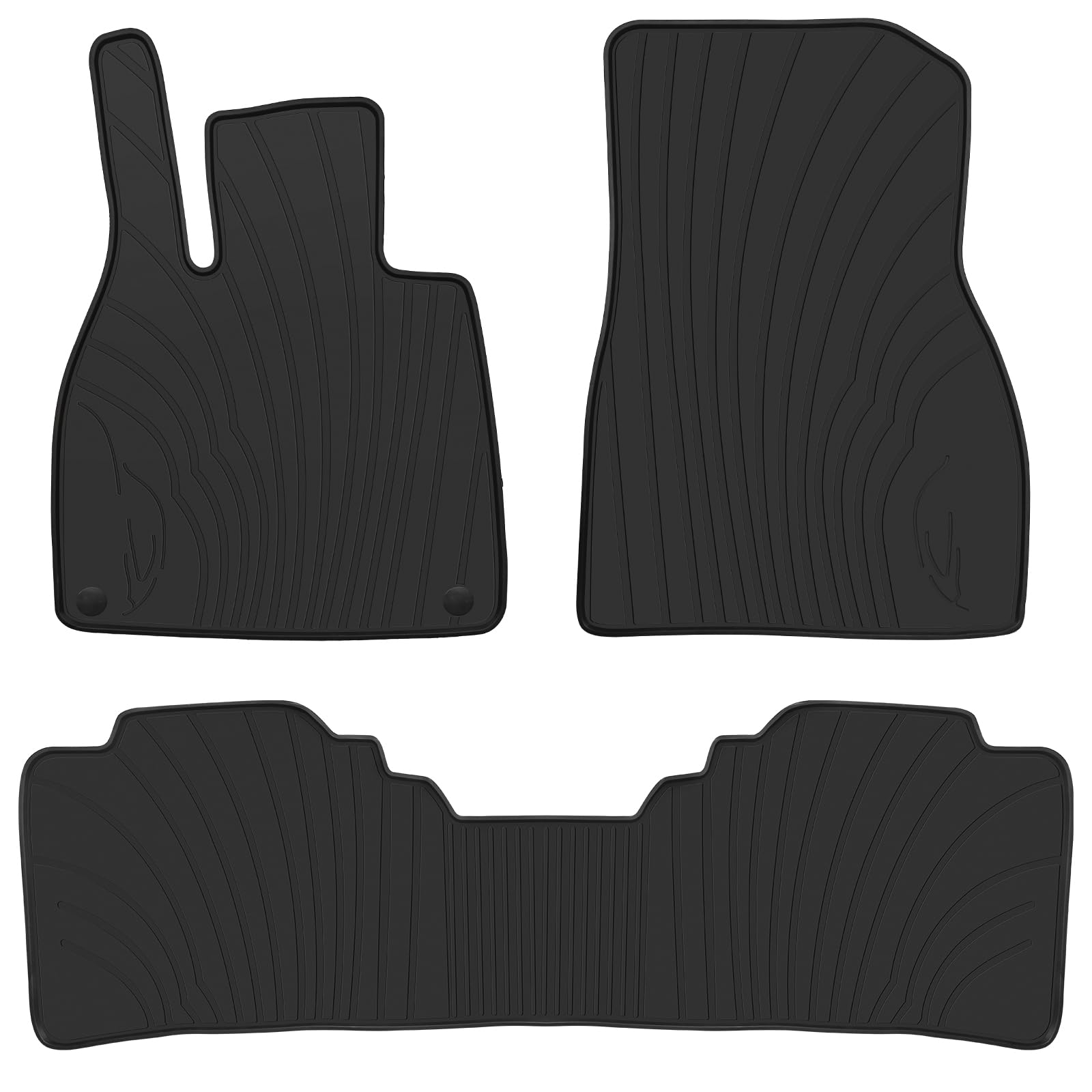 Photo 1 of Lwope Car Floor Mats Custom Fit for Mercedes Benz EQS 2022-2023 Black Rubber All Weather Protection Auto Floor Liners Heavy Duty Odorless All Black 2022-2023 Benz EQS