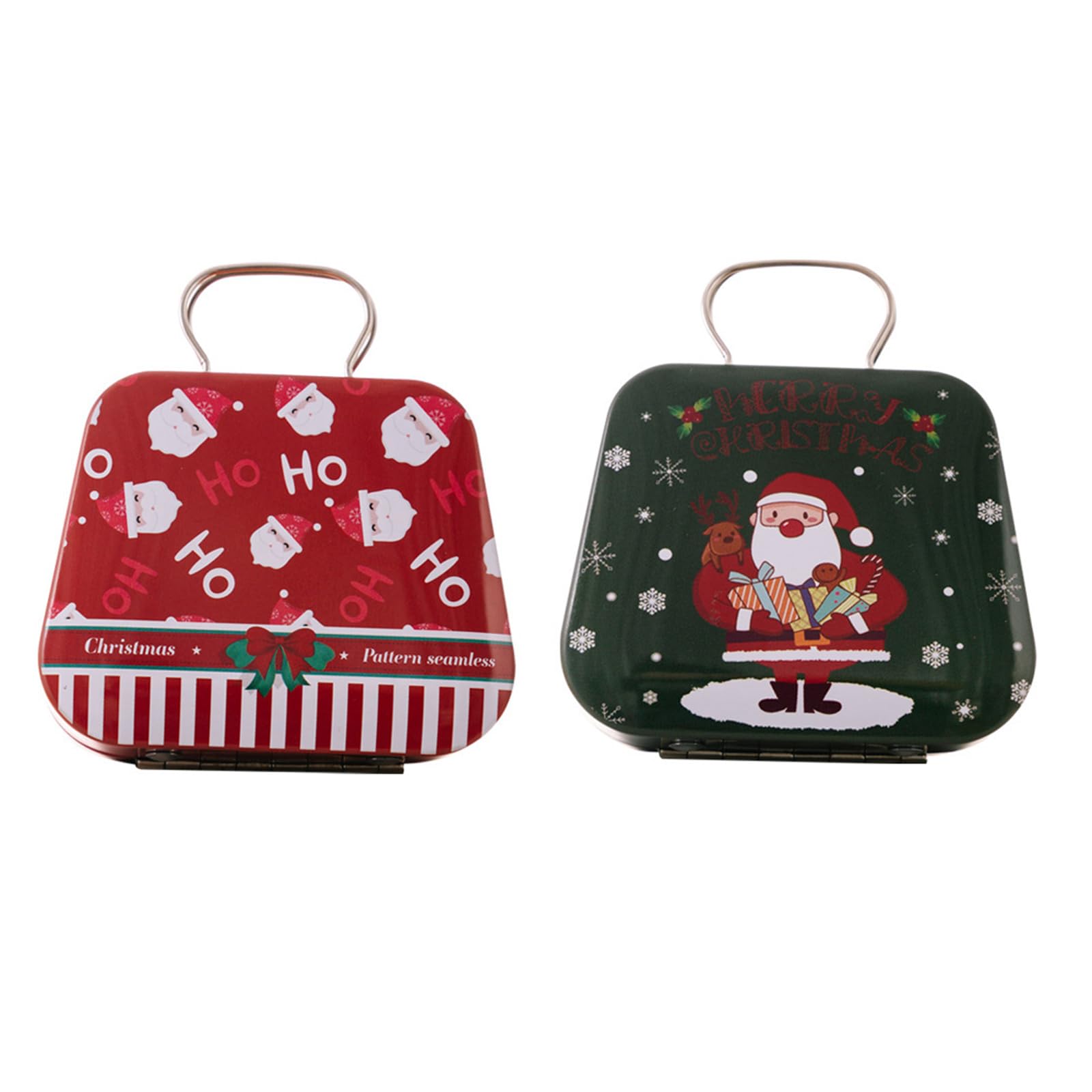 Kalttoy Christmas Decoration Storage Box Seasonal Tin Treat Box Christmas Candy Storage Accessory Festival Tin Container Iron Candy for