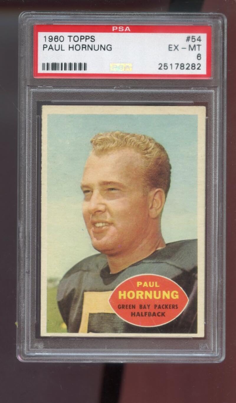 1960 Topps #54 Paul Hornung PSA 6 Graded Football Card Green Bay Packers