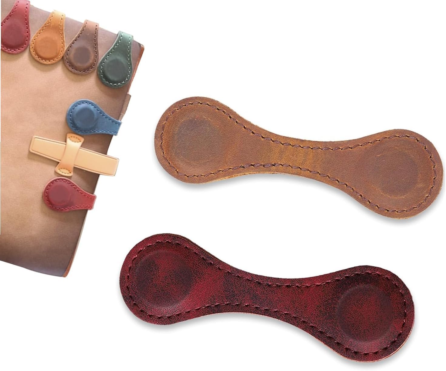 Amazon.com: Personalized Leather Magnetic Bookmark, Leather Retro ...