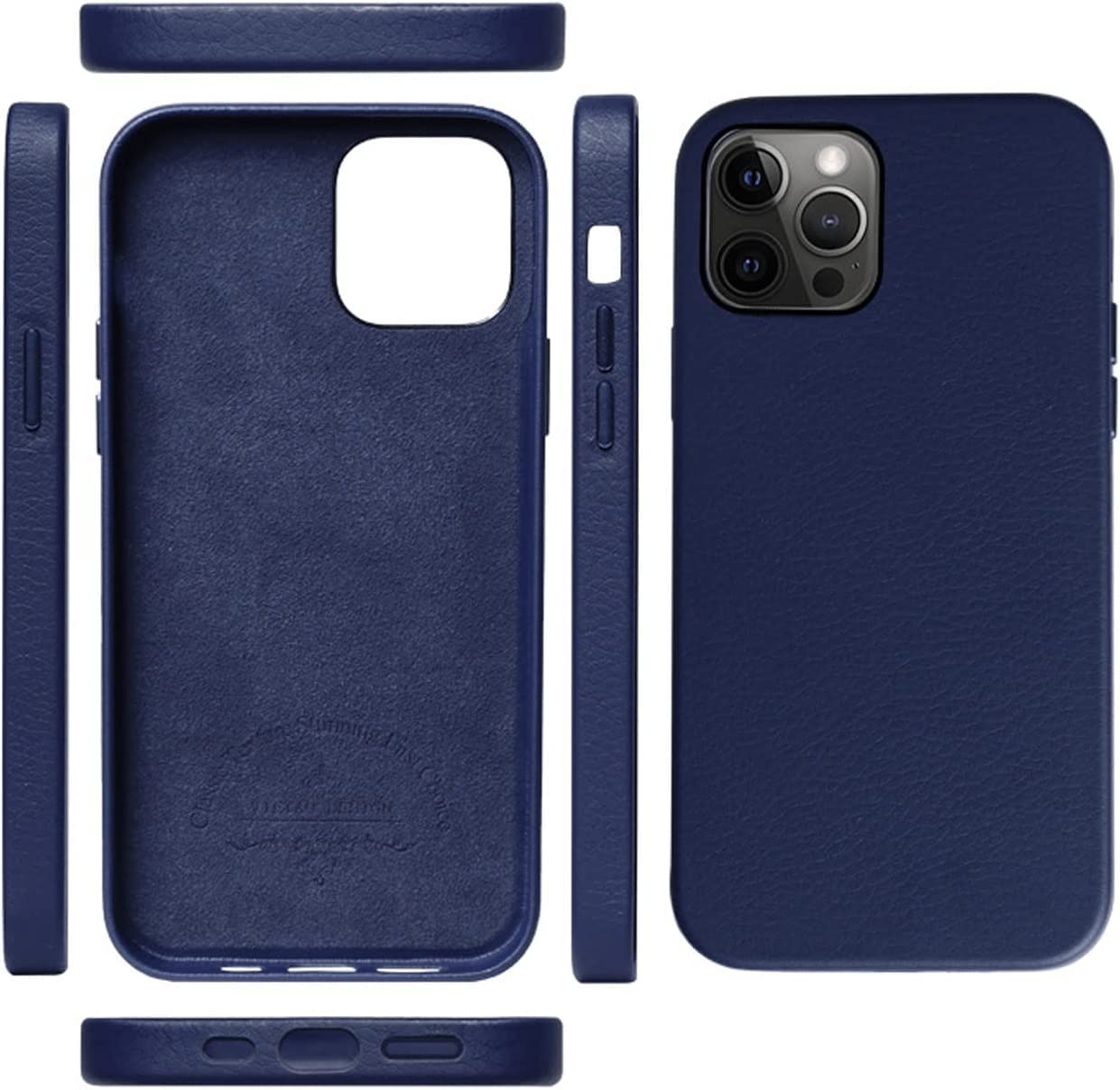 Funda para iPhone 13, funda protectora de piel sintética, piel premium, súper delgada, envuelta en cuero, funda protectora suave al tacto (color: marrón, tamaño: para iphone13Pro max)