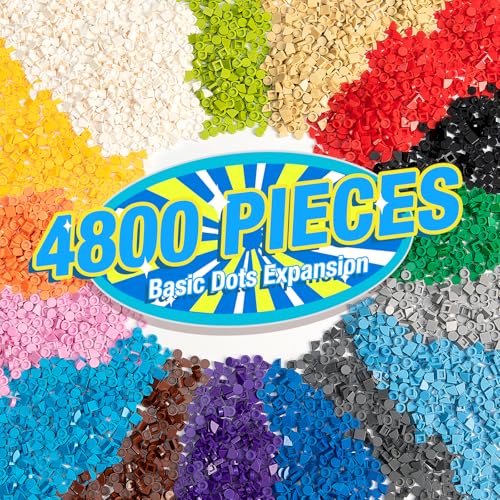 4800Pc Flat Stud 4 Size Building Dot Compatible with Major Brand 16 Color