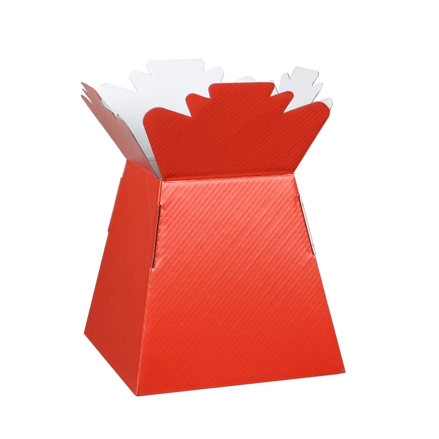 Hand-Tied Vase Florist Bouquet Boxes | Aqua Presentation & Transporter Boxes | Pack of 5 | Durable Flower & Plant Packaging | Glossy Red