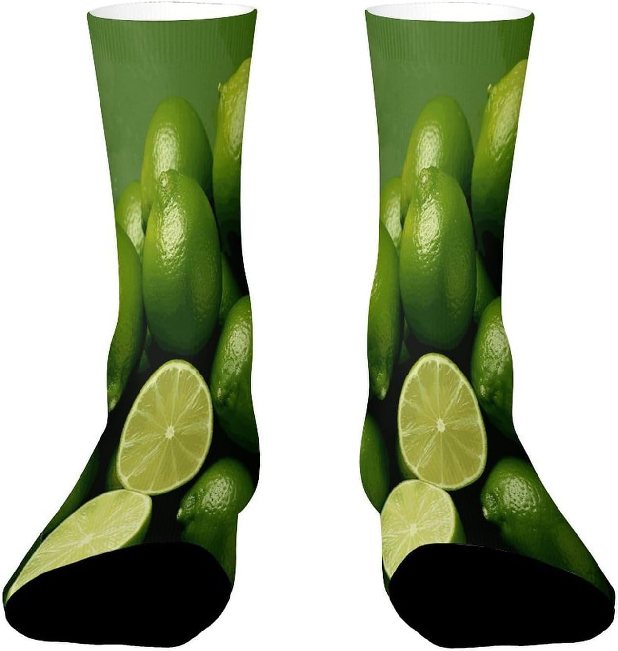 Fresh Green Lime Crew Sock High Stocking Grippy Socks | Socks for Men & Women,Stockings-Long Thin Tube Sports, Breathable Soft Athletic for Nurses,Travel