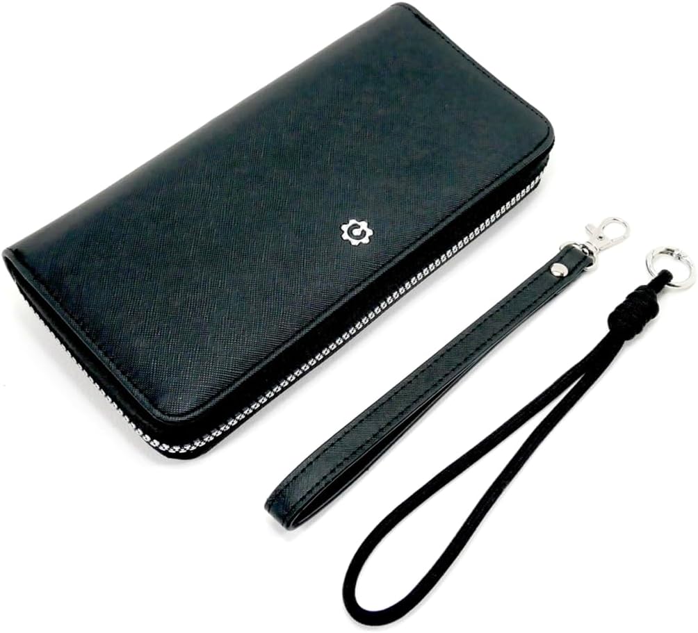 Caroline Zip Around Continental Clutch Wallet with RFID Blocking,13 Slots, Phone Pocket, Pen holder, Cash slot, check pocket, ID windows, Back Pocket, Key slots, and Premium Gift Box (Vegan Leather)