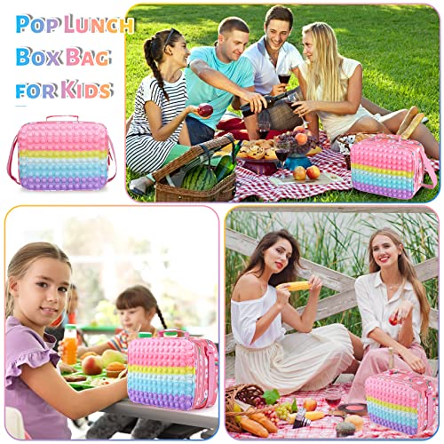 Wsslon Girls Pop Lunch Box,Kids School Lunch Bag Insulated Lunch Large Tote Bag For School Office,Leakproof Cooler Lunch Box With Adjustable Shoulder Strap Reusable Lunch Box Girls #TOP1