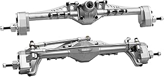 RXZIXYL 1/10 RC Crawler All Metal Front and Rear Portal Axle for Axial Capra 1.9 UTB AXI03004 AXI03000T1 T2 Buggy F9 Upgrade Parts (Silver Axle F and R)