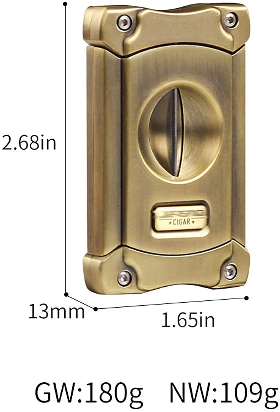 Zigarettenschneider Guillotine, Edelstahl Antike Bronze-Doppelklinge Zigarre-Clippers, Zinklegierung V-Cut-Guillotine, gefallen ist wie Hochzeiten, Weihnachten
