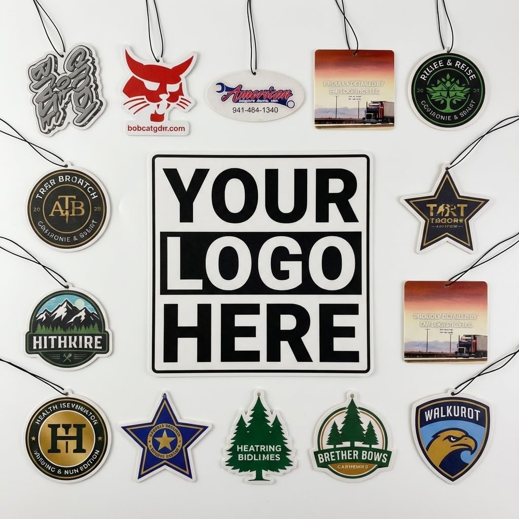 Custom Logo Car Air Fresheners Bulk – Personalized Double-Sided Print Multiple Scents Eco-Friendly Promotional Gifts
