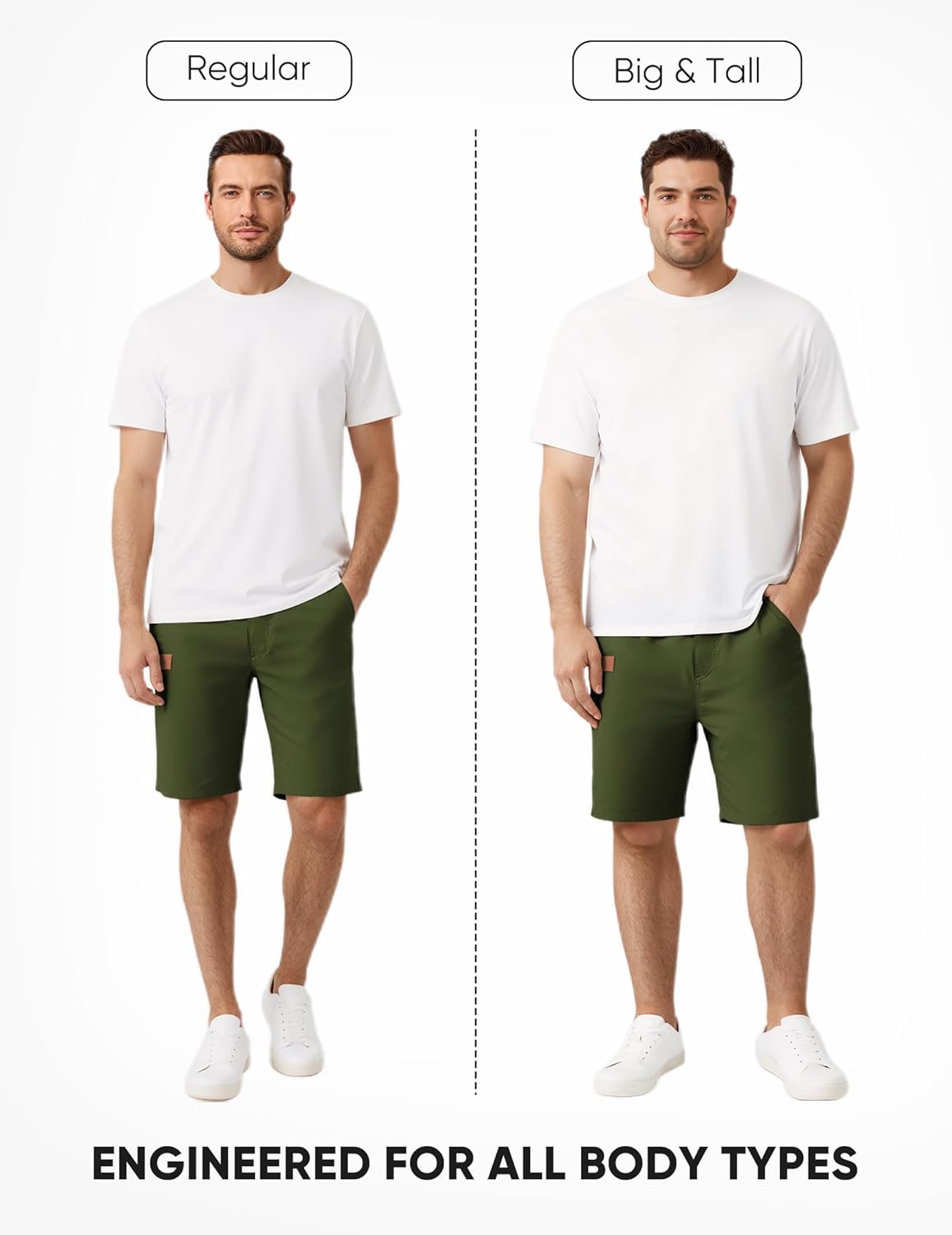 JMIERR Mens Casual Shorts - Cotton Drawstring Summer Beach Stretch Twill Chino Golf Shorts - Image 5