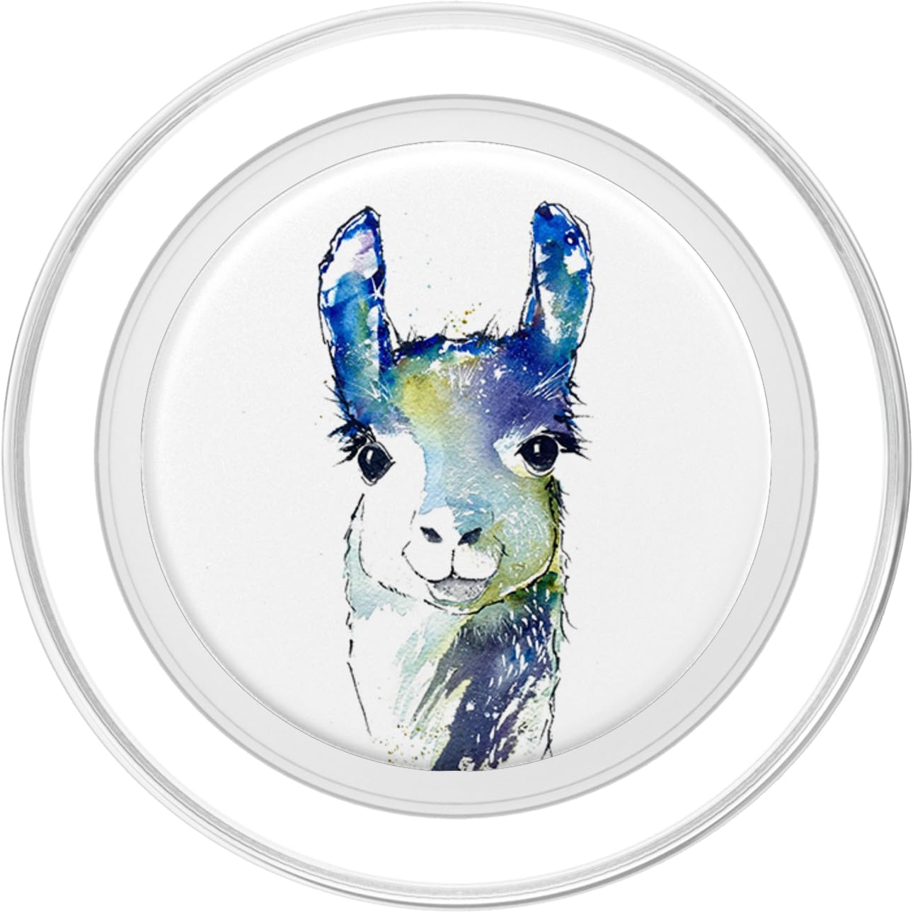 Watercolor Colorful Llama Alpaca Print Phone Grip Design PopSockets PopGrip: Swappable Grip for Phones & Tablets PopSockets PopGrip for MagSafe