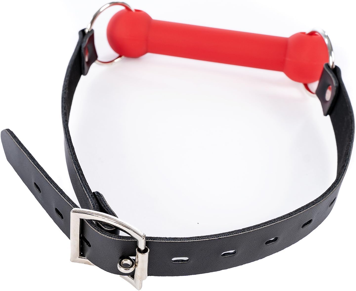 Adjustable Elastic Bondage Restraints Toys Open Mouth Silicone Bar Gag Muzzles BDSM Sex Bite Gag for Couples (Red)