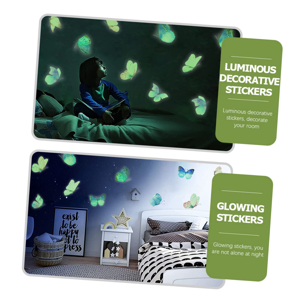 Lurrose 4 Set Di Adesivi Murali A Forma Di Farfalla Luminosa Adesivi Murali Notturni Per Cameretta Dei A Forma Di Farfalle Carta Da Parati Luminosa Per Cameretta Dei