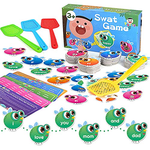 Sight Words Game for Kids Learning Educational Alphabet Toy Cards Game for Age 3,4,5,6,7 Children Visual, Tactile and Auditory Learning Toys for Boys Girls.(122Pcs)