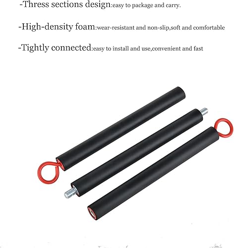 Miniatura 4 de Enjoyfit Barra de banda de resistencia para fitness, barra de entrenamiento de pilates de acero portátil para ejercicio, barra de 3 piezas para