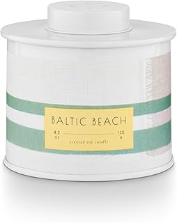 Illume Baltic Beach Marine Tin Candle, 4.2 oz, White