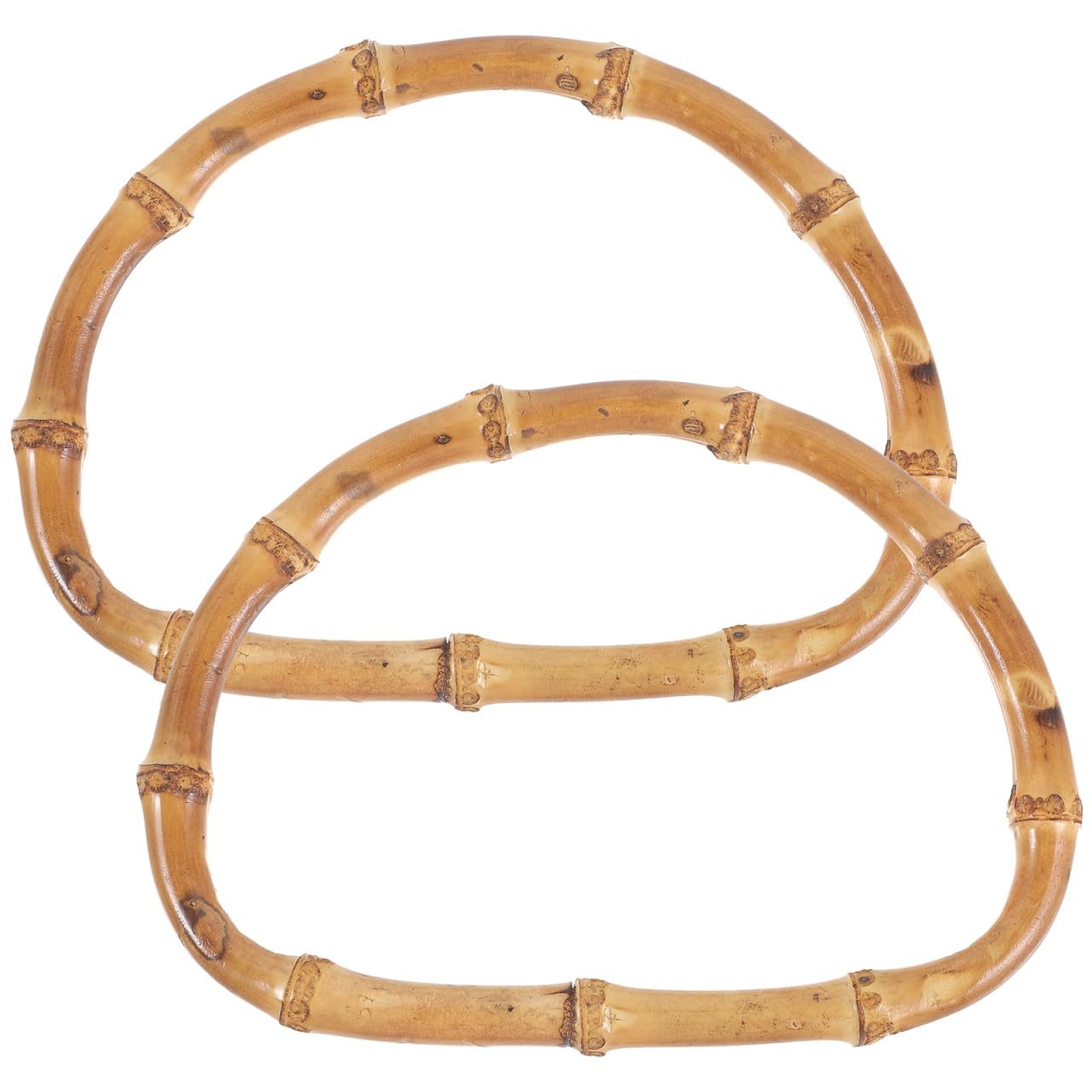 BESPORTBLE Bamboo Bag Handles 2Pcs Circular Bamboo Purse Handle Replacement Bag Accessories for Straw Handbags Beach and DIY Craft Handbag Decor Beige Plastic