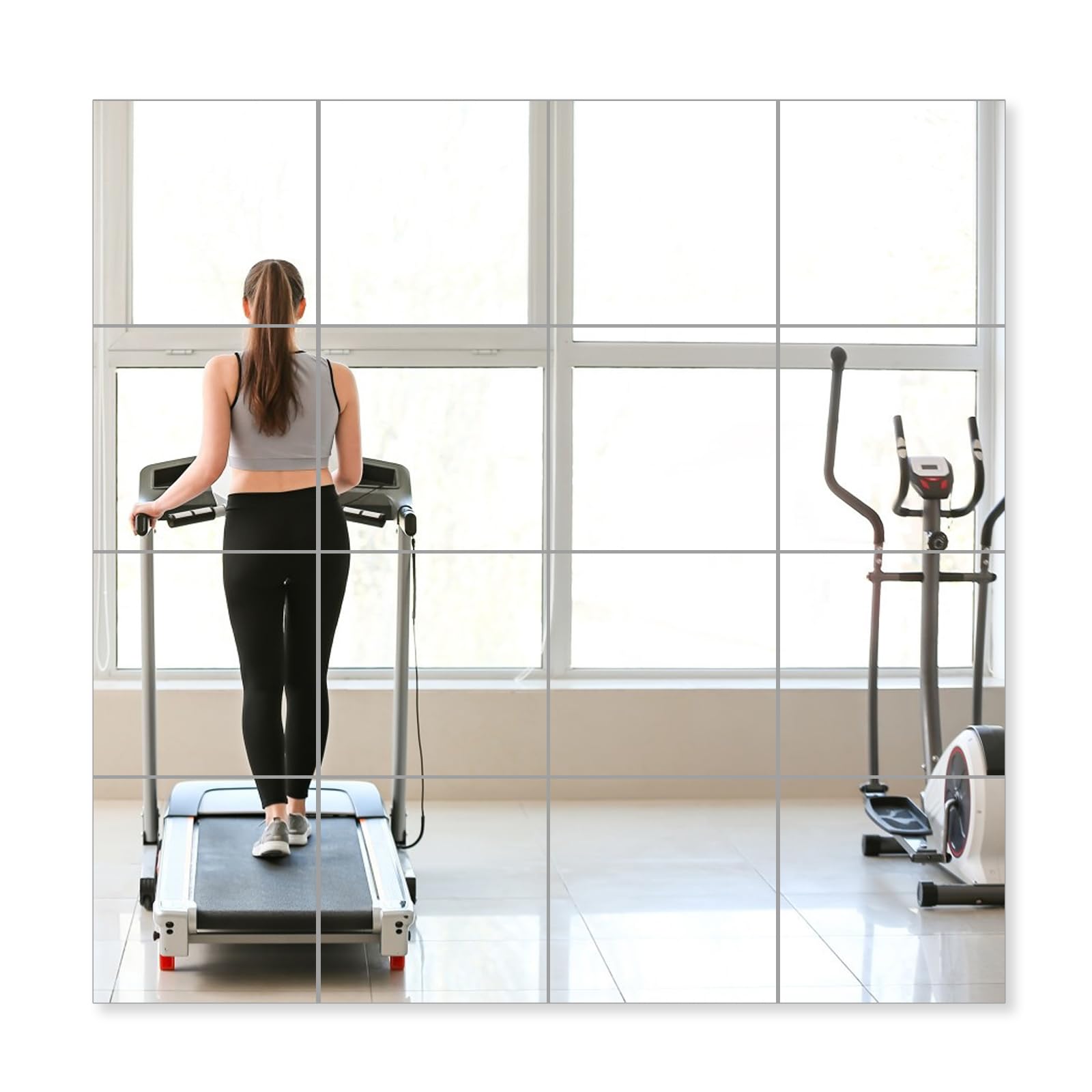 16 azulejos de espejo de pared acrílicos irrompibles de 14 x 12 pulgadas, calcomanías de espejo inastillables para pared, espejos de gimnasio para gimnasio en casa, espejo de cuerpo