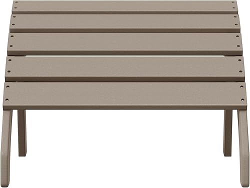 Vista 81 de WestinTrends Otomana para exteriores, reposapiés otomano Adirondack para patio, taburete de madera de polietileno para todo tipo de clima