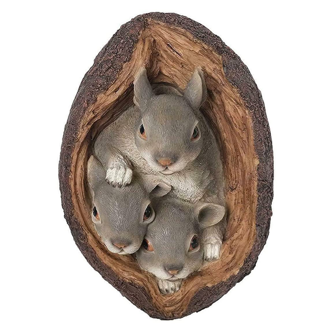 Xdyyjrasa Squirrel Statue, Polyresin Tree Hugger Sculpture, Garden Yard Art Decoration