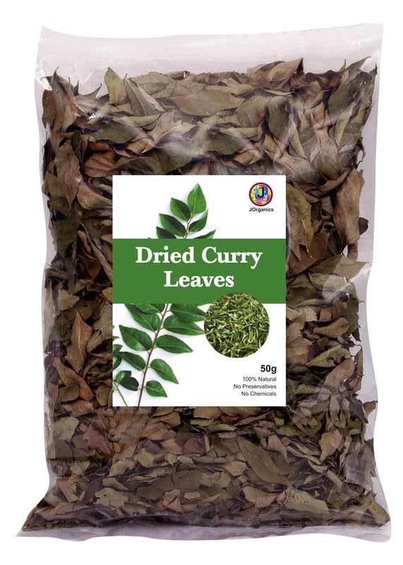 Image of JOrganics Curry Leaves | Dried Curry Leaves | Murrya koenigii | Dry Kadi Patta | Curry Leaf | Karuvepillai | Kadi Patta | Pack Of 50 g
