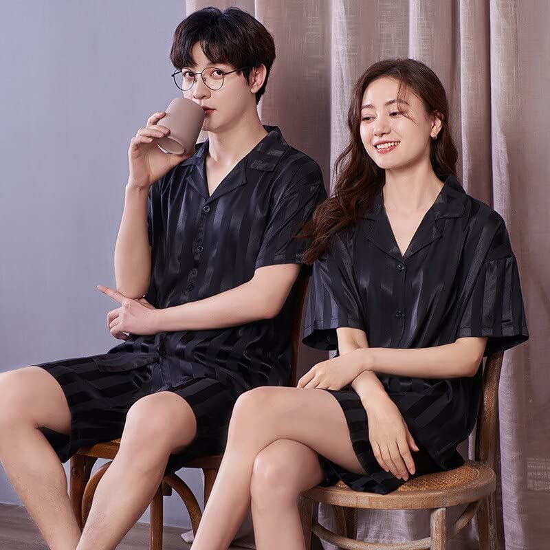 Pigiama Donna In Raso 2 Pezzi - Top Incrociato E Shorts, Seta Sintetica, Sexy E Comodo - Foto 12