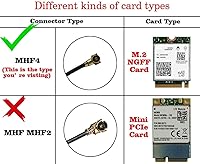 Vista 5 de 2 x 8dBi 2.4GHz 5.8GHz Dual Band WiFi Antena U.FL MHF4 Antenas internas con cable de 19.7 in para tarjeta M.2