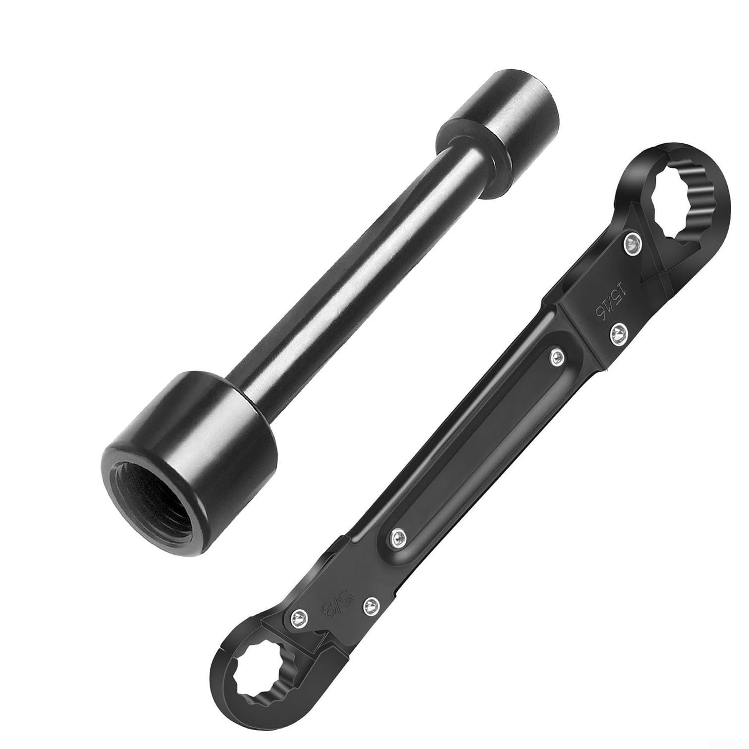 Verstellbarer Sanitärschlüssel für Winkelabsperrventile, Doppelkopf-Rohr-Reparaturwerkzeug mit schlankem Profil für enge Räume, 15 cm und 22,9 cm Set, hohe Ca(2 Stück)