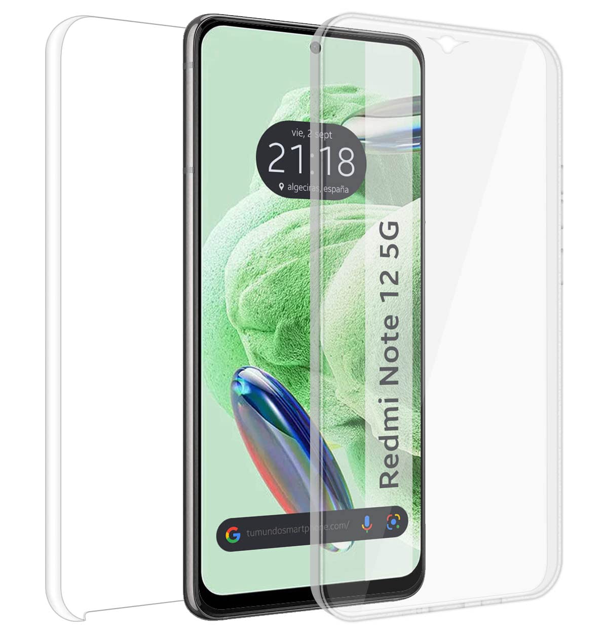 Tumundosmartphone Custodia Full Body 360 Per Xiaomi Redmi 12C, Doppio Strato Trasparente PC + TPU, Protezione Completa Antiurto - 2