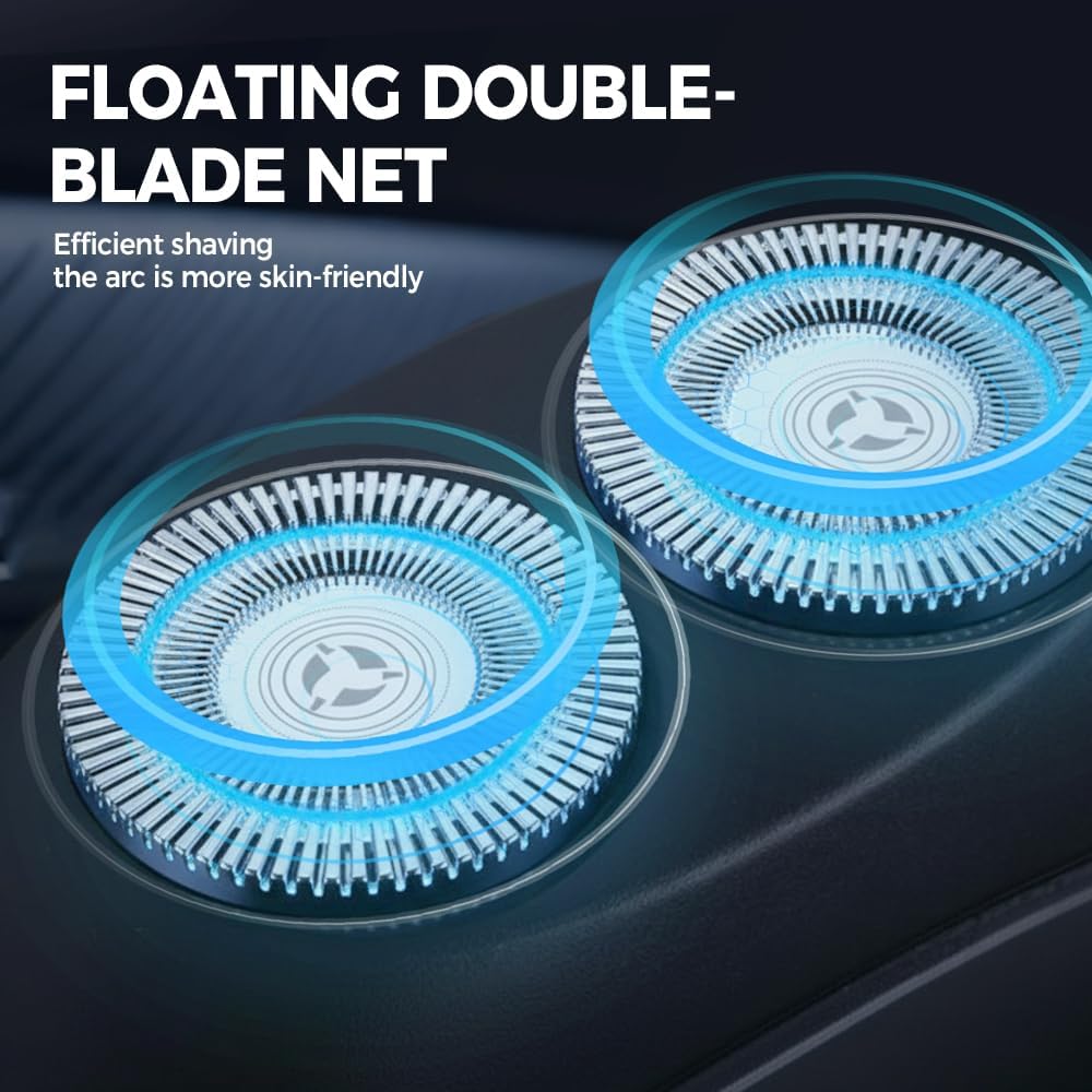 Portable Multifunctional Electric Shaver, USB Mini Shavers for Men, Rechargeable Electric Mini Portable Razor, Washable Double Head Razor, Waterproof Compact Electric Shaver for Home, Travel (Silver)