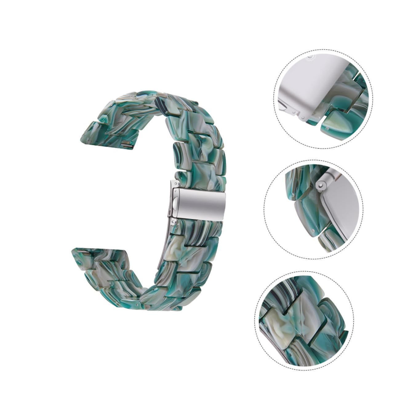 DOITOOL 2stücke Ersatz-uhrenarmband Flexiblem Resin Für Wasser Und Hitzebeständig Einzigartiges Design Gesichtsmustergrün Einfache Installation Für Verschiedene Anlässe