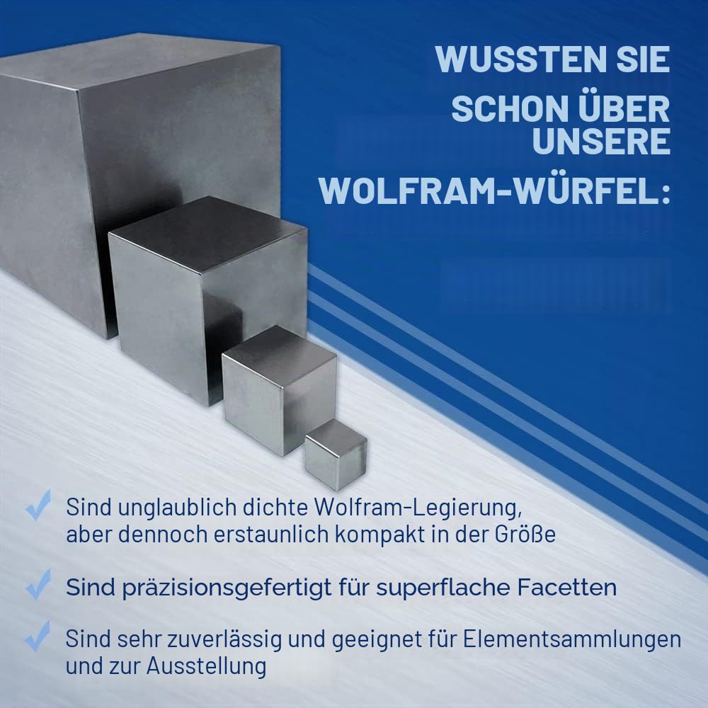 Midwest Tungsten Service 1,3 cm (0,5 Zoll) Wolfram-Würfel. Wissenschaft - Demonstrationsmaterial