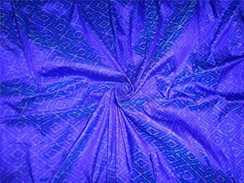 Tissu soie Dupioni Ikat bleu pour coudre une robe de mariée chic